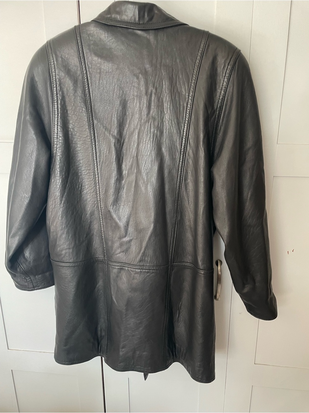 😍 Coat Sale ,Closet Clean Out ! Black Leather Blazer Jacket - Picture 14 of 15